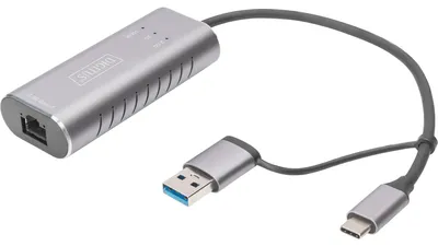 Image de DIGITUS DN-3028 Adaptateur DIGITUS USB Type-C Gigabit Ethernet, USB-C + USB A