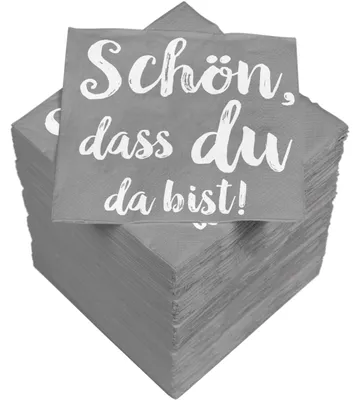 Produktbild von HEKU 'Schön dass du da bist' Cocktail-Servietten, 3-lagig, 25x25cm, 150 Stück I