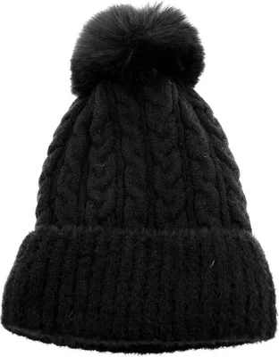 Produktbild von Wintermütze mit Flechtmuster OneSize mit Innenfutter - warmhaltend & kuschelig Schwarz