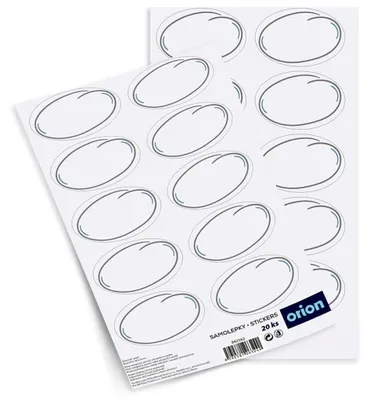 Zdjęcie produktu dla Samoprzylepne białe etykiety na słoiki, opakowanie 20 szt., 5 x 3 cm