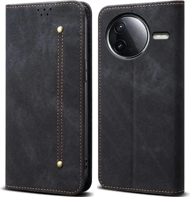Produktbild von Hülle für Xiaomi Poco F7 Pro/Redmi K80 Leder Brieftasche Flip Bookstyle Schutzhülle mit Standfunktion Schwarz