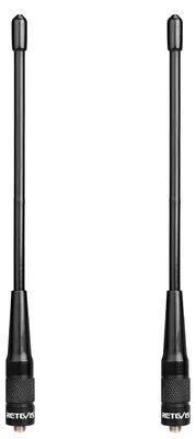 Produktbild von Retevis RHD701 Walkie Talkie Antenne Dual Band VHF/UHF SMA-F High Gain Kompatibel mit Walkie Talkie RT21 RT5R RT5RV RT5 RT7 Baofeng BF-888S UV-5R UV-5RA UV-5RB UV-5RC UV-5RD (2 STK.)