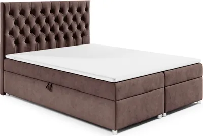 Produktbild von Best for Home Boxspringbett mit Bettkasten Trinity K-14 Bonellfederkern inkl. Topper-160x200-Braun