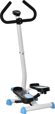 Produktbild von Stepper Fitness Swing Stepper mit LCD-Schirm und Handgriff Hometrainer für Zuhause bis 100 kg Stahl ABS Blau 55 x 44 x 108 cm