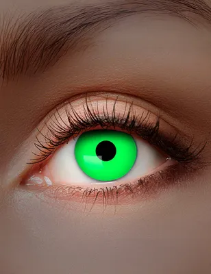 Zdjęcie produktu dla Świecące soczewki kontaktowe UV różne kolory fluorescencyjny zielony