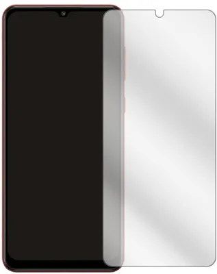 A smartphone screen protector is shown next to a smartphone.