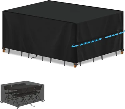 Productafbeelding van Tuintafelhoes 150 x 90 x 90 cm, waterdicht, UV-bestendig, Oxford stof, voor buiten