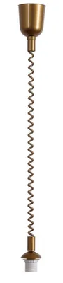 A pendant light fixture with a coiled cord.