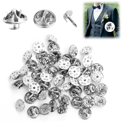 Schmetterlingsverschlüsse, 50 Paar, silber, 11 mm, für Basteln & Schmuck
