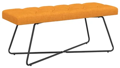 Obrázek produktu pro Lavička vidaXL s prošíváním, tmavě žlutá, 110 x 40 x 46 cm, látka