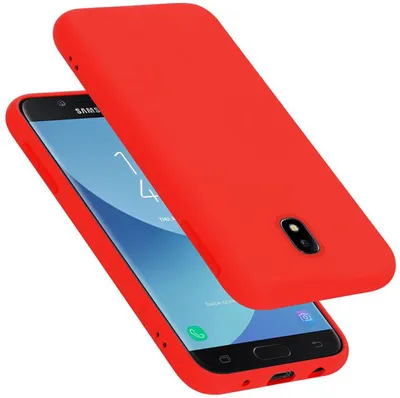 Produktbild von Cadorabo Schutzhülle für Samsung Galaxy J7 2017 Hülle in Rot Handyhülle Case Cover TPU Etui