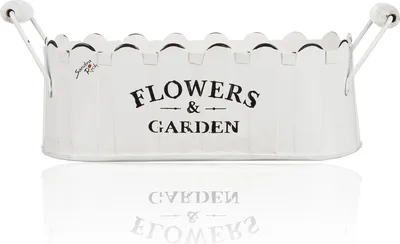 Produktbild von FLOWERS & GARDEN Jardiniere Blumenkasten mit Griffen 26cm weiß