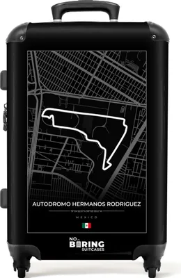 Produktbild von NoBoringSuitcases.com® Großer Koffer - F1 - Rennen - Autódromo Hermanos Rodríguez - Italien - Schwarz und weiß - Kombinationsschloss TSA - Hartschalen Trolley 4 Rollen - 72 liter - Reisekoffer - 66 cmKoffer Mittelgroß 67x43x25 cm, 72L,