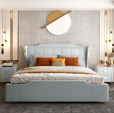 Produktbild von Bett Polster Design Luxus Doppel Hotel Betten Schlafzimmer Kunstleder