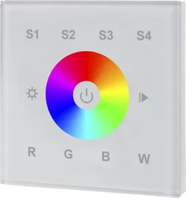 Produktbild von SR-2812B-DMX Touchpanel – RGBW Wandcontroller, 1 Zone, 4 Speicherplätze , Glas-Touch mit Farbrad