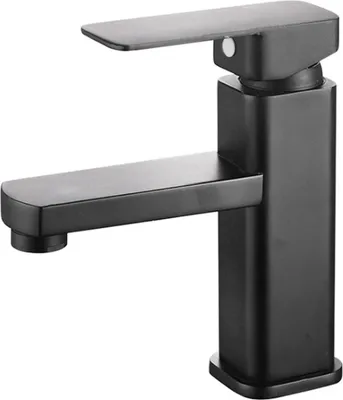 Produktbild von Küchenspüle Wasserhahn Kaltes warmes Wasser Kunststoff Quadrate Schwarz für Bad Küche Hotel