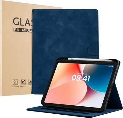 Produktbild von LBH Tablet Schutzhülle + 2x 9H Display Glas für Apple iPad 10. Gen 10.9 Zoll Cover Case Schutz Tablet Farbe: Blau