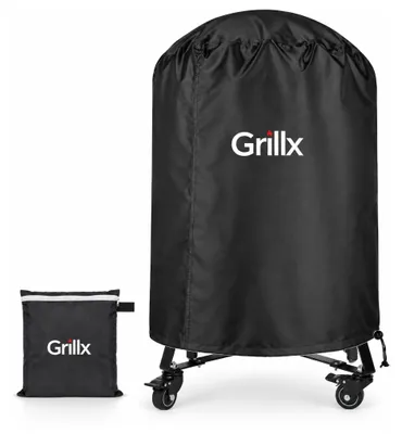 Produktbild von GrillX Kamado BBQ Abdeckung - 24 Zoll - Auch für Kamados mit Tischen - Wasserdichte Grillabdeckung - Runde Schutzhülle mit Kordelzug - BBQ Zubehör