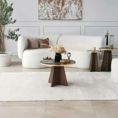 Produktbild von Dmora Couchtisch Elnath 60x60x40h cm Gold, Zeitungsablage