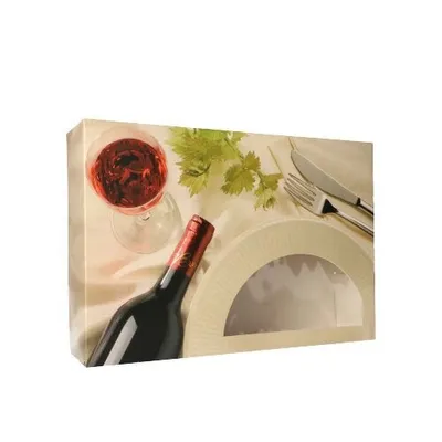 Produktbild von Transport- und Catering-Kartons 8 cm x 24,5 cm x 35,5 cm "Burgund" mit Sichtfenster, einteilig