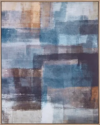 Produktbild von BELIANI Leinwandbild Mehrfarbig Stoff Canvas MDF-Platte 83x103 cm Rechteckig mit Schattenfugenrahmen Abstraktes Motiv Modern Wohnzimmer Schlafzimmer