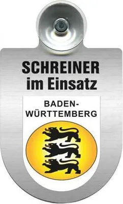 Produktbild von Einsatzschild Windschutzscheibe incl. Saugnapf - Schreiner im Einsatz - 309461 - incl. Regionen nach Wahl Color - Region Baden-Württemberg