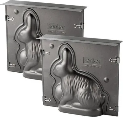 Image de Moules à Gâteaux 3D Lapin de Pâques Zenker, Lot de 2, 600 ml, Acier Revêtement Antiadhésif, 21,5 x 19 x 6 cm