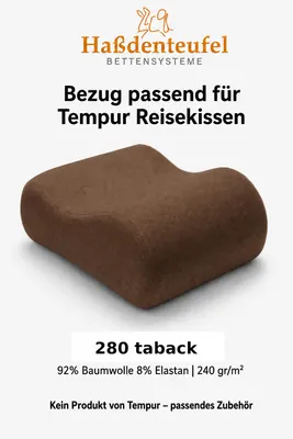 Produktbild von Kissenbezug passend für TEMPUR Reisekissen 25 x 31 x 10/7 cm – Baumwolle Elasthan, KI-generiertes Bild