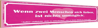 Produktbild von vianmo Holzschild 10x46 cm wenn zwei Menschen sich lieben Dekoration