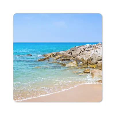 Produktbild von MuchoWow® Mauspad Mousepad Strand - Meer - Tropisch - Sommer 20x20 cm - Mousepads - Maus Mat - Pad - Mausunterlage - Desk Mat - Bureauartikeln
