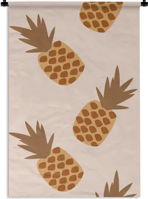 Produktbild von MuchoWow® Wandteppich Wandbehang Sommer - Ananas - Muster 60x90 cm Tapisserie Dekoration Wandtuch - Foto-Teppich - Abwaschbar