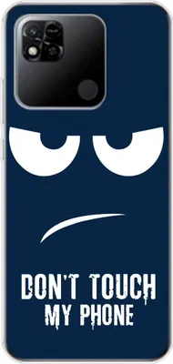 Produktbild von König Design Hülle kompatibel mit Xiaomi Redmi 10A Kunststoff Soft Handyhülle - Handy Case Dont Touch My Phone Blau