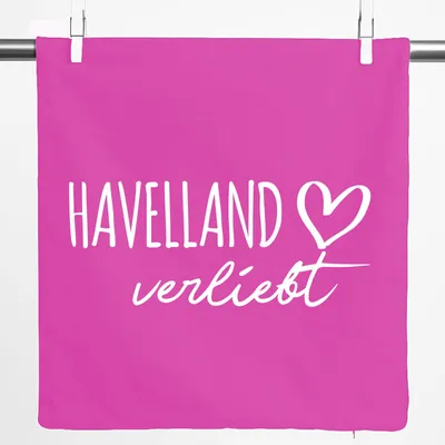 Produktbild von Huuraa Kissenbezug Havelland verliebt 40x40cm Fuchsia Baumwolle Dekokissenbezug Geschenkidee