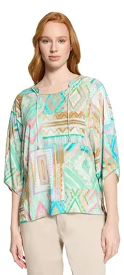 Produktbild von Cartoon Damen Oversize-Bluse mit Muster 40, Grün/Violett