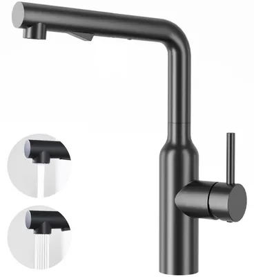 Produktbild von Küchenarmatur Einhebel Brause Ausziehbar 360° Schwarz