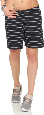 Produktbild von Damen Sommer Freizeit Shorts kurze Hose Hotpants locker; Dunkelblau-Weiß S