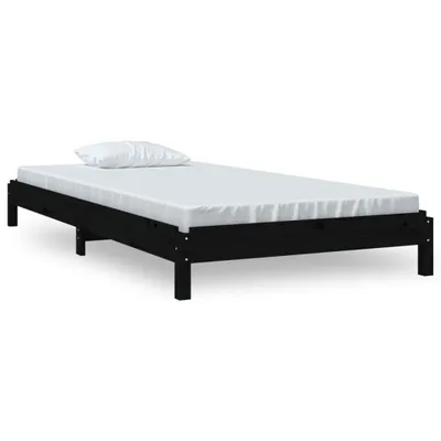 Obrázek produktu pro Stohovatelná postel černá 75 x 190 cm masivní borovice
