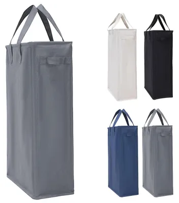 Produktbild von Wäschekorb Schmal 45L Dunkelgrau Oxford Stoff 39x19x60cm mit Griffen