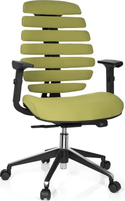 Produktbild von hjh OFFICE Profi Bürostuhl ERGO LINE II Ergonomischer Schreibtischstuhl mit Armlehnen Stoff Grün Drehstuhl für Büro, Zuhause