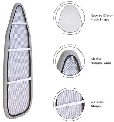 Produktbild von Famanu Bügelbrettbezug Luxury mit Schaum + Vliespad - geeignet für Bügelbretter von 122 x 38 cm