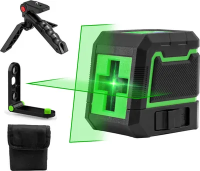 Obrázok produktu pre Krížový laser 2 líniové laserové vodováhy Zelená laserová krížová čiara, vertikálna čiara, horizontálna čiara, samonivelačné, vodotesné laserové meracie zariadenia IP54