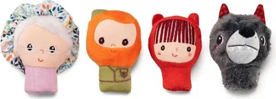 Immagine prodotto di Marionette da dito Lilliputiens Cappuccetto Rosso - Set di 4 figure da fiaba - Giocattolo educativo