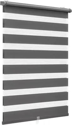 Image de Rideau plissé double sans perçage, fixation par pince, gris foncé, 65 x 130 cm