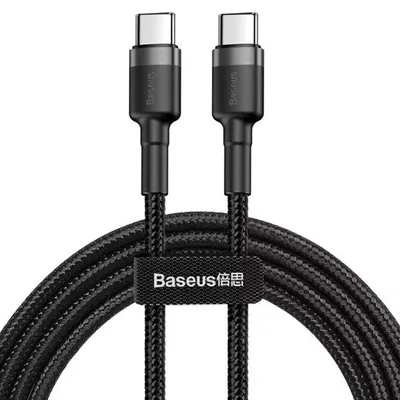 Produktbild von Baseus Cafule, 1 m, USB C, USB C, 0,48 Gbit/s, Schwarz, Grau