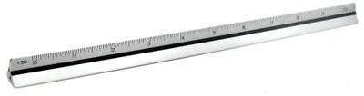 Produktbild von Standardgraph Dreikantmaßstab Aluminium silber 1:2,5/1:5/1:10/1:20/1:50/1:100,20cm