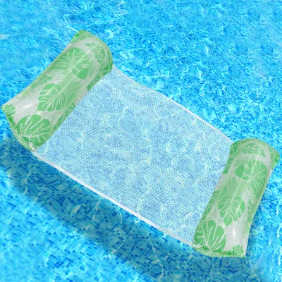 Produktbild von ASKSA Luftmatratze Pool Zubehoer Spass Luftmatratze Wasser Haengematte Aufblasbare Wasserhaengematte Erwachsene,Gruene Blaette