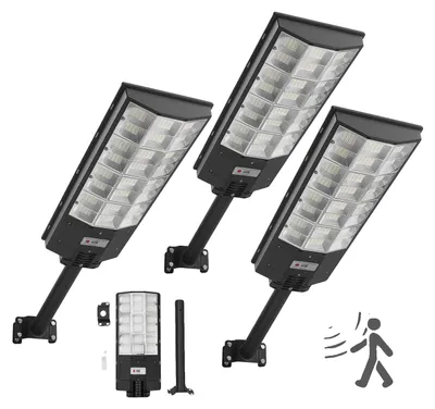 Produktbild von VEVOR 8000W Solar Straßenlaterne für den Außenbereich, 450000LM, kommerzielle Parkplatzbeleuchtung von Dämmerung bis Morgengrauen, LED Flutlicht mit Bewegungssensor, IP65 wasserdichte Außenbeleuchtung, für Einfahrt und Garten, 1 Packung, Alles-in-Einem-d, 8000W-b