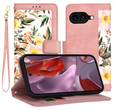 Produktbild von Techsuit FlipCraft Book Wallet Klapphülle mit Kabel für Google Pixel 9a - Sweetheart Pink
