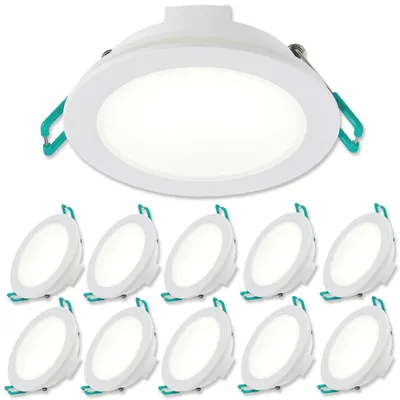 Produktbild von SYLVANIA LED Einbaustrahler 230V | 10er Pack | Neutralweiß | LED Spots Ø 68 mm | 100° Abstrahlwinkel | Deckenspots für Wohnzimmer, Badezimmer, Küche