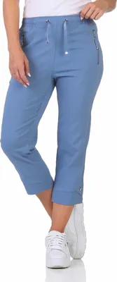 Produktbild von Caprihose kurze Chino für Damen mit Stretch19-27 luftige Sommer Hose Gummizug